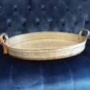 Large Oval Metal Tray 19 1/2 x 14