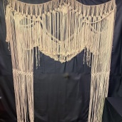 Macrame hanging 75”x85” Rental $70.00 Cleaning deposit(refundable if unstained and clean)